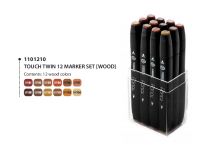 Touch Twin Marker Set TM12WD 12-er Set Wood