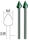 Proxxon Fräser Flamme Ø 6mm / 2 Stück (28724)