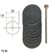 Proxxon Trennscheiben mit Gewebe Ø 22mm / 10 Stück + Träger (28808)