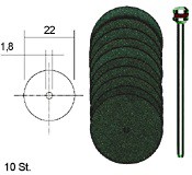 Proxxon Trennscheiben Ø 22mm / 10 Stück + Träger (28810)