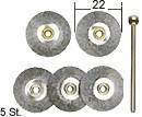 Proxxon Radbürsten Stahl Ø 22mm / 5 Stück + Träger (28952)