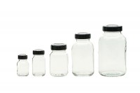 Glasflasche farblos Weithals