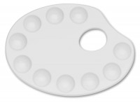 Plastikpalette 10 Näpfe oval 22,5 x 16,7cm