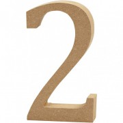 Zahl 13cm aus MDF "2"