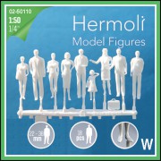 Modellfiguren Polystyrol Hermoli stehend 1:50 / 18 Stück