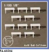 Polystyrol Tische 4 Beine Rechteck 1:100 10 Stück