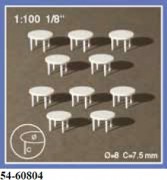 Polystyrol Tische 4 Beine Rund 1:100 10 Stück