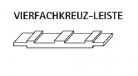 Vierfachkreuzleiste 45 mm   300 cm VERSAND AUF ANFRAGE!