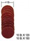 Proxxon Ersatzschleifscheiben Ø 18mm je 10 Stück Korn 120 + 150 (28983)